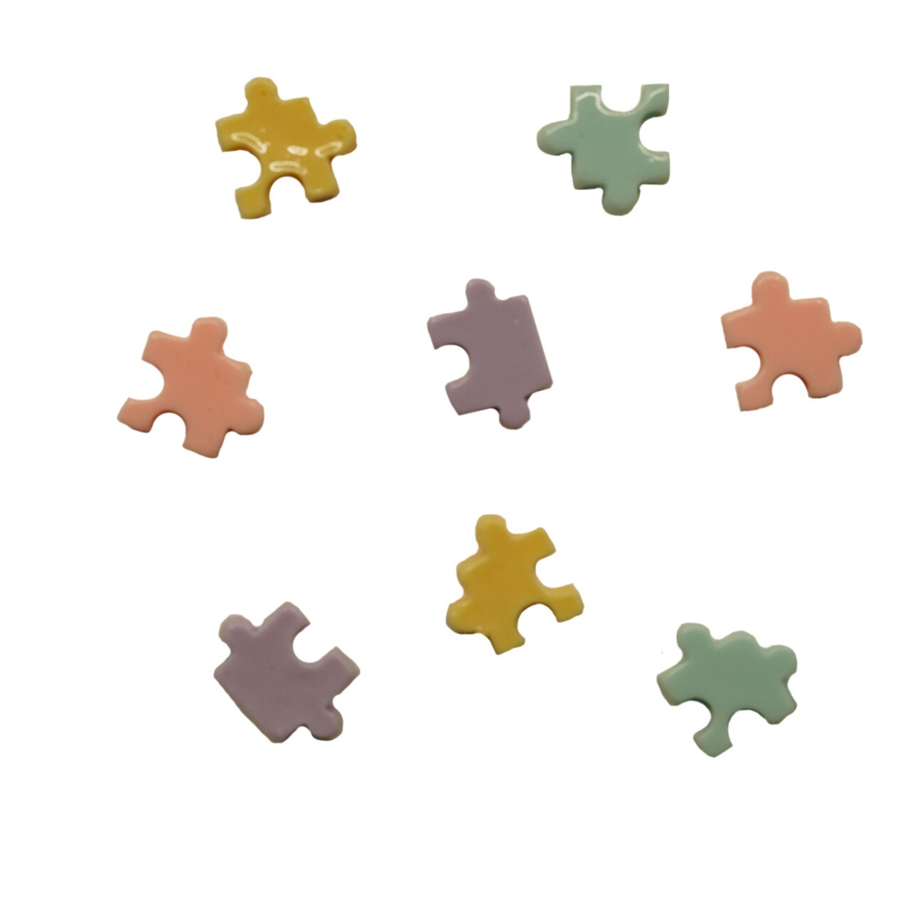 Buttons Galore Flatback Embellishments for Crafts - Puzzle Pieces - 15 Pieces